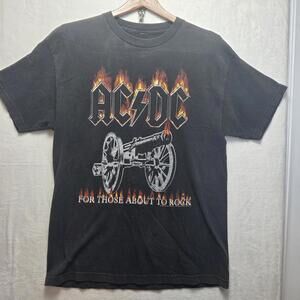 ACDC For Those About To Rock T Shirt Vintage Y2K 2004 Black Men's Size Medium
